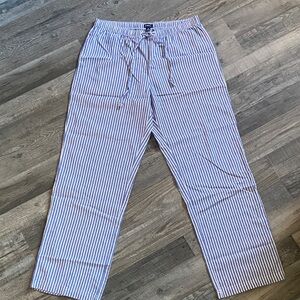 GapBody Women’s Size Medium 100% Cotton Blue & White Striped Lounge Pants PJS